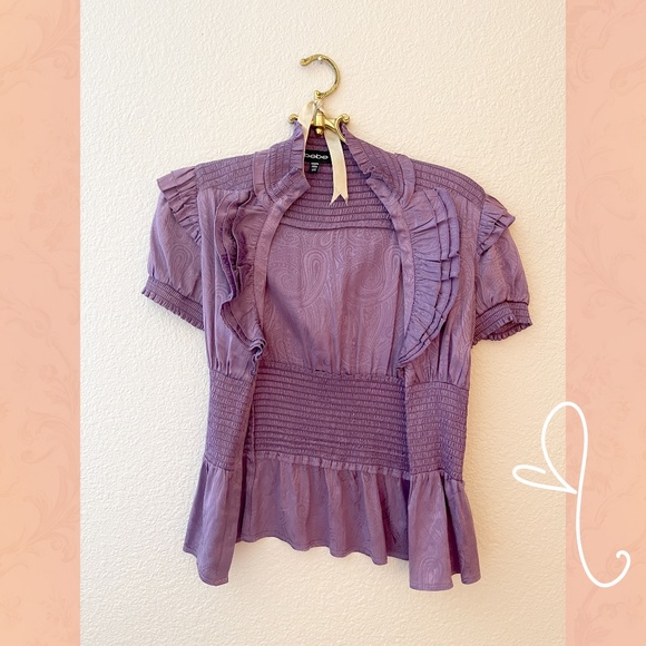 Bebe Silk Ruffle Top - Picture 3 of 8